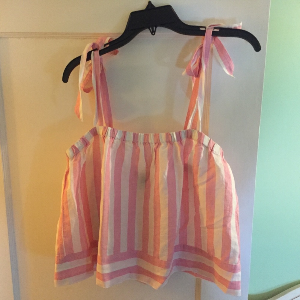 J Crew adorable shoulder tie crop top